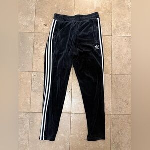 Adidas Black Joggers with White Stripes